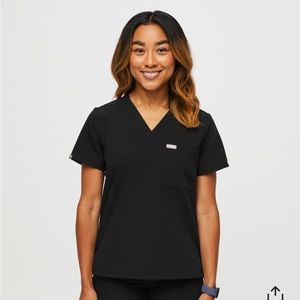 FIGS Catarina One-Pocket Scrub Top XLP Black